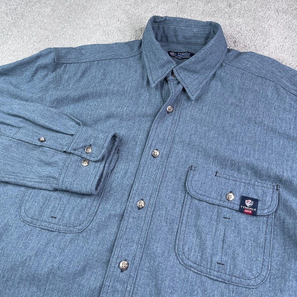 Tyndale Shirt Men XL Blue AR FR Flame Resistant Rustic Chambray Workwear Durable